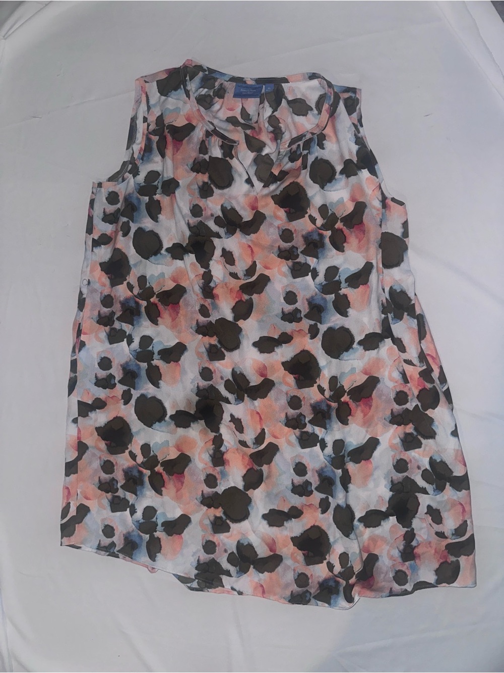 Simply Vera Vera Wang Sleeveless Floral Watercolor Print Top - Black, Pink, Blue